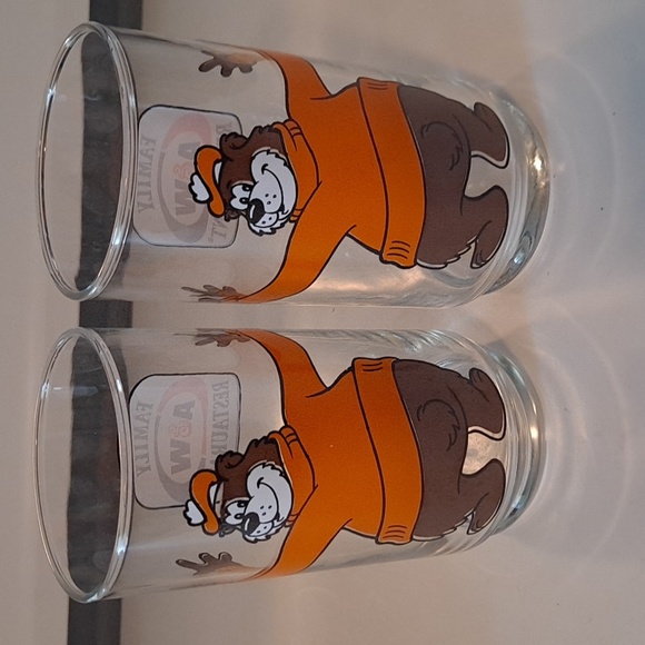 A&W 1980s Vintage Rooty Mascot Root Beer Family Restaurant Glasses - 16 oz - Picture 5 of 5